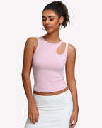 Hollow Out Crop Tank Top Y2K Fitted Going Out Concert Top