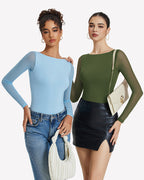 Mesh Long Sleeve Bodysuit