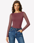 Mesh Long Sleeve Bodysuit