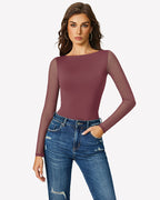 Mesh Long Sleeve Bodysuit