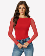 Mesh Long Sleeve Bodysuit
