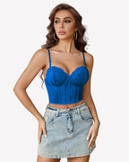 Bustier Tops V Neck Lace Bralettes Corset