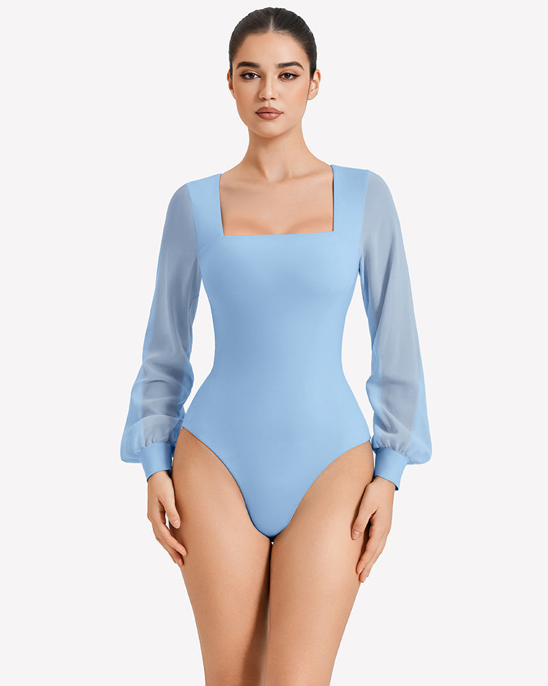 Puff Long Sleeve Bodysuit Leotards