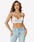 Sheer Lace Unlined Push Up Bras