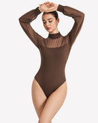 Long Sleeve Mesh Turtleneck Bodysuit