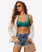Lace Mesh Underwire Unlined Bra