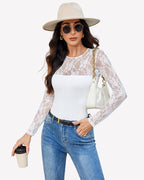 Lace Long Sleeve Bodysuit Tops