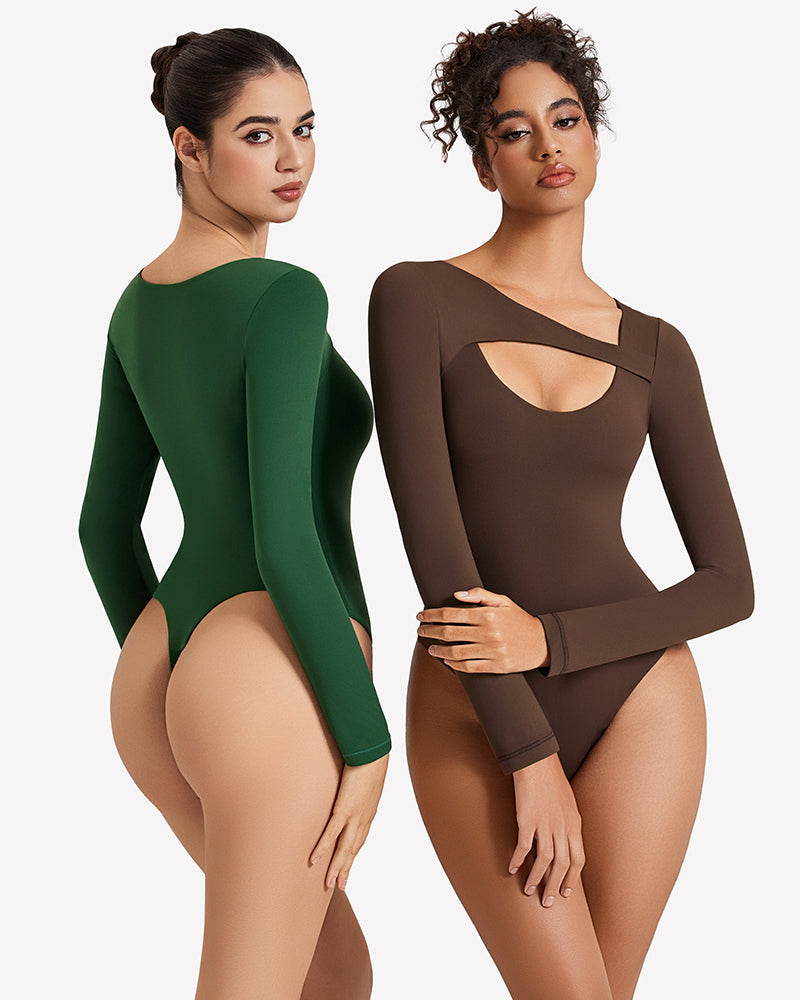 Long Sleeve Bodysuit Cutout Shapewear