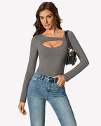Long Sleeve Bodysuit Cutout Shapewear