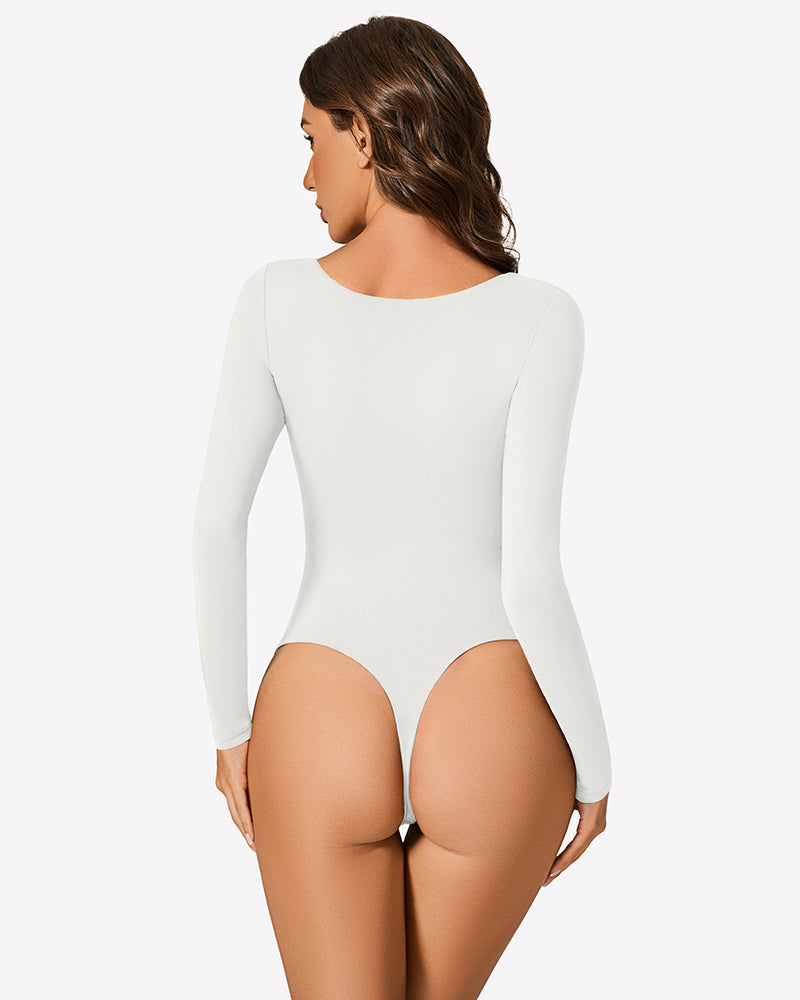 Long Sleeve Bodysuit Cutout Shapewear