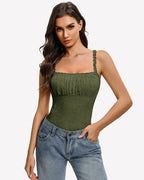 Lace Thong Bodysuit Square Neck Sleeveless Cami Going Out Top