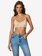 Underwire Lace Floral Crossover Bra