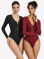 Cutout Plunge Deep V Neck Bodysuit