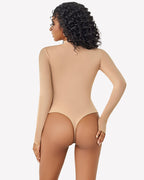 Long Sleeve Tops Mock Turtleneck Leotard