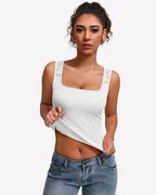 Square Neck Double Lined Going Out Tops