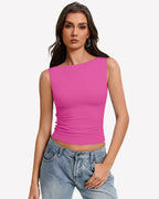 Boat Neck Tops Ruched Going Out Tops