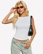 Boat Neck Tops Ruched Going Out Tops