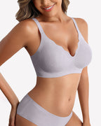 Wireless Bras Seamless Bra Full Coverage Lace Tshirt