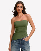 Strapless Tube Top Double Lined & Non-Slip Tops