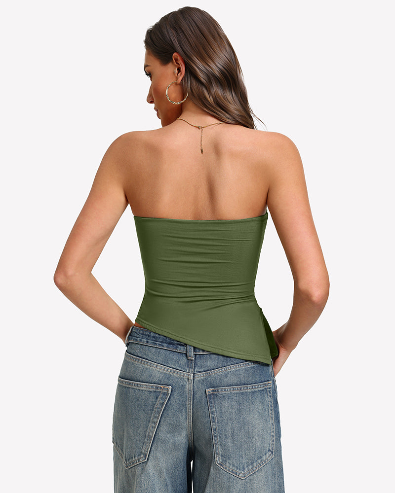 Strapless Tube Top Double Lined & Non-Slip Tops