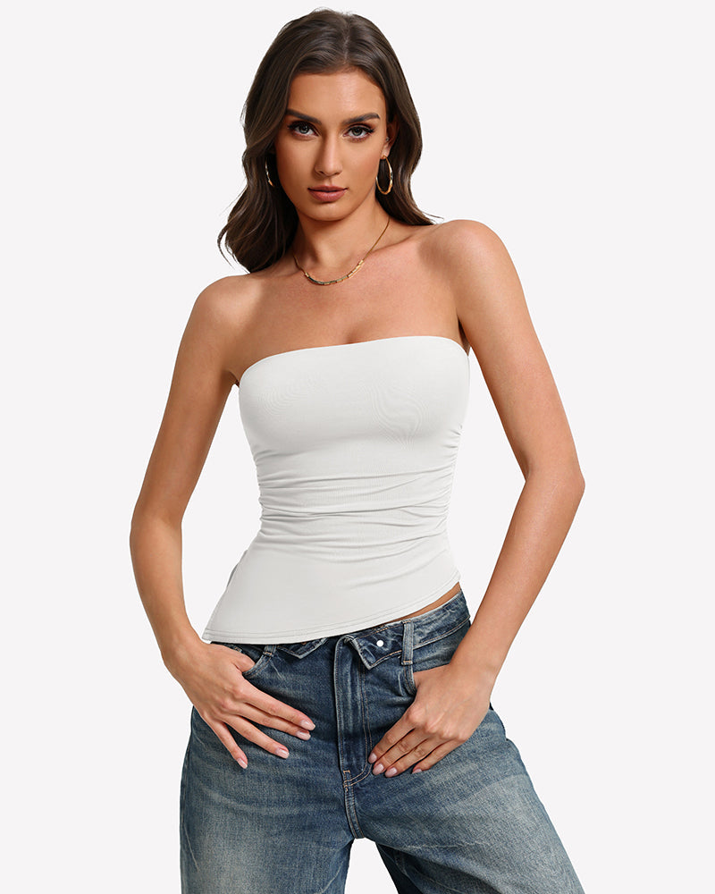 Strapless Tube Top Double Lined & Non-Slip Tops