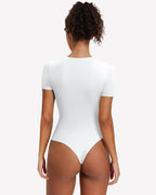 Short Sleeve Snap Bodysuit ?¡ìC One Piece Leotard Top