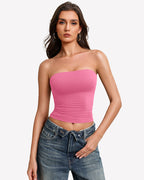 Tube Tops Going Out Double Lined Basic Y2K Tank Top