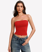 Tube Tops Going Out Double Lined Basic Y2K Tank Top