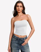 Tube Tops Going Out Double Lined Basic Y2K Tank Top