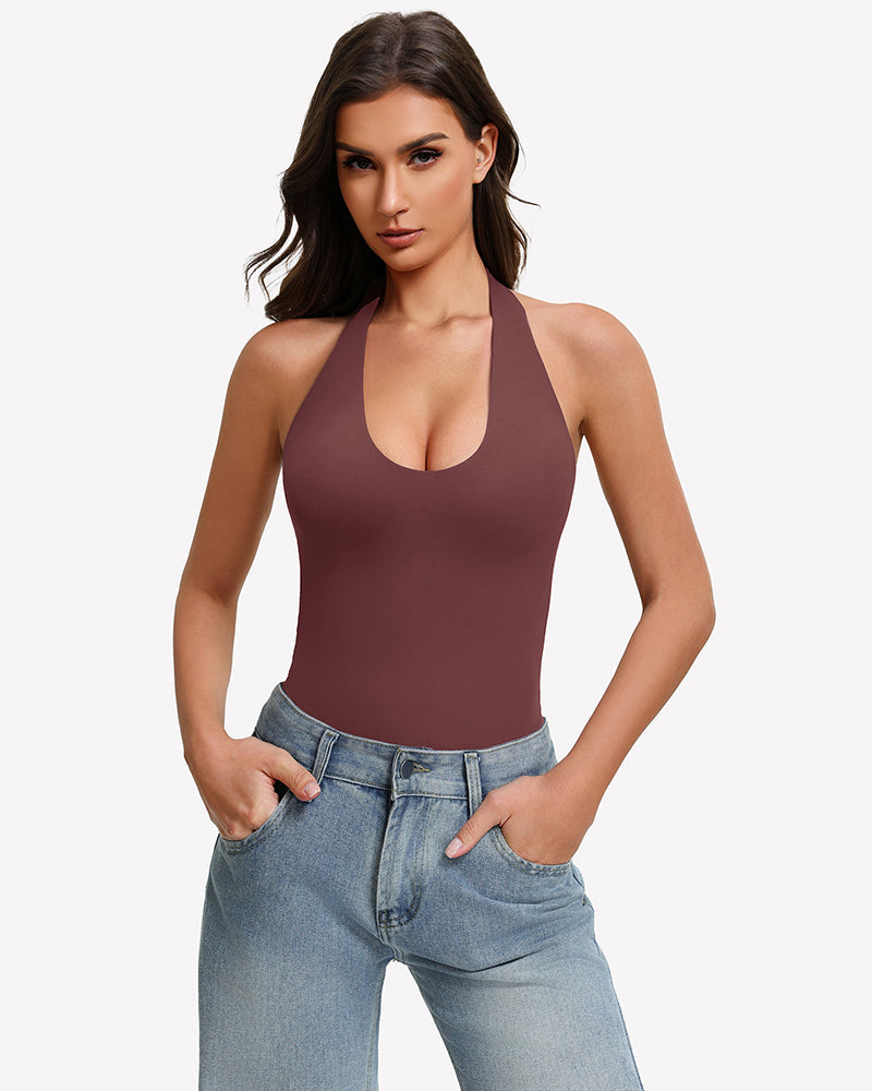 Halter Bodysuit Going Out Backless Tank Top