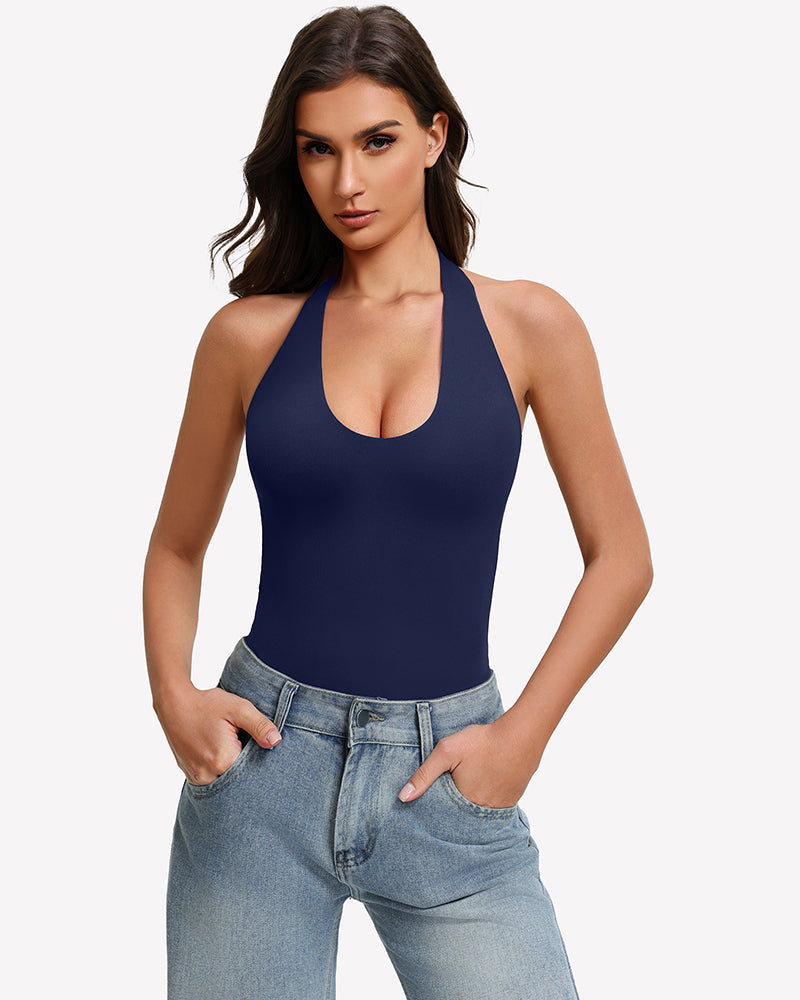 Halter Bodysuit Going Out Backless Tank Top