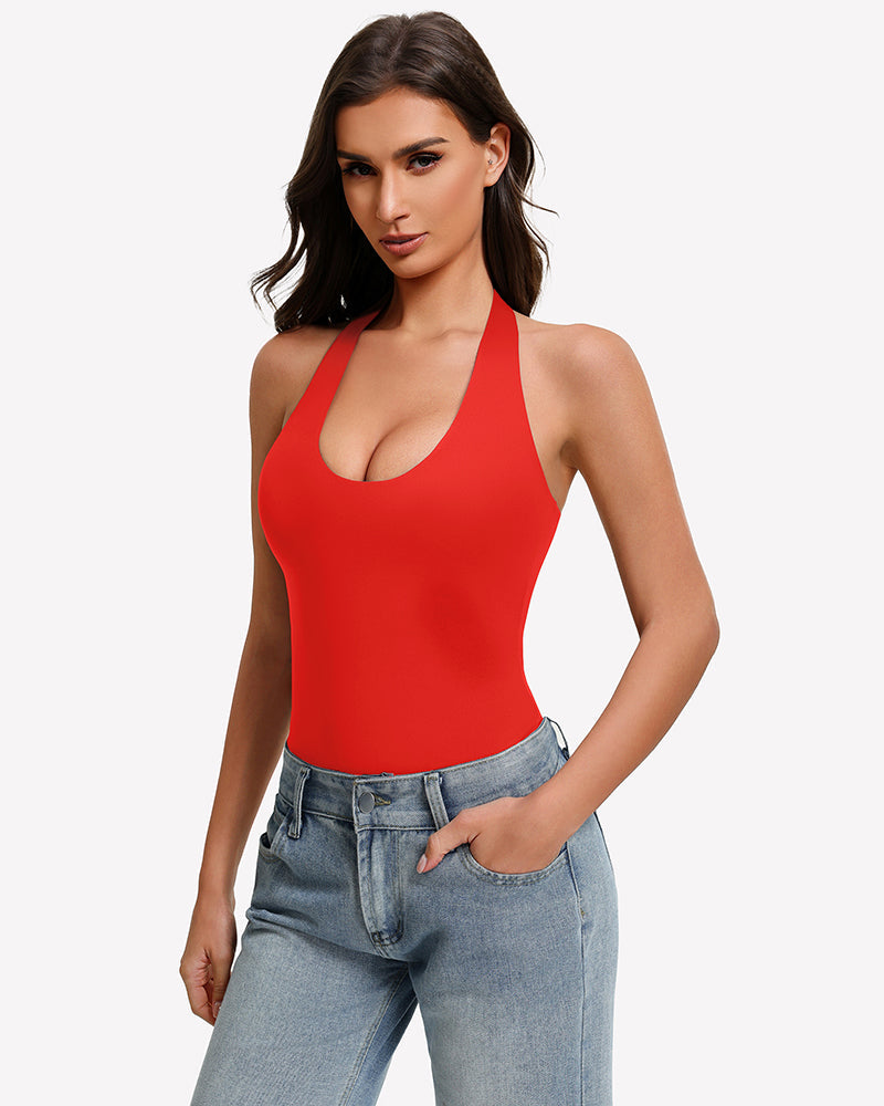 Halter Bodysuit Going Out Backless Tank Top