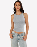 Tank Tops Ribbed Mock Neck Racerback Top