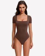 Short Sleeve Square Neck Bodysuit