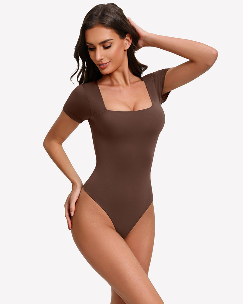 Short Sleeve Square Neck Bodysuit