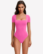 Short Sleeve Square Neck Bodysuit