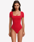 Short Sleeve Square Neck Bodysuit