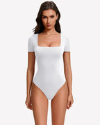 Short Sleeve Square Neck Bodysuit