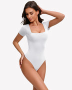 Short Sleeve Square Neck Bodysuit