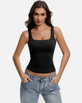 Square Neck Backless Tank Top Slim Fit Going Out Top