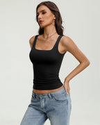Square Neck Backless Tank Top Slim Fit Going Out Top