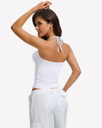 Y2K Halter Crop Top Backless Double Lined Camisole