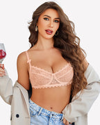 Lace Bra Underwire Unlined Sheer Mesh Bras