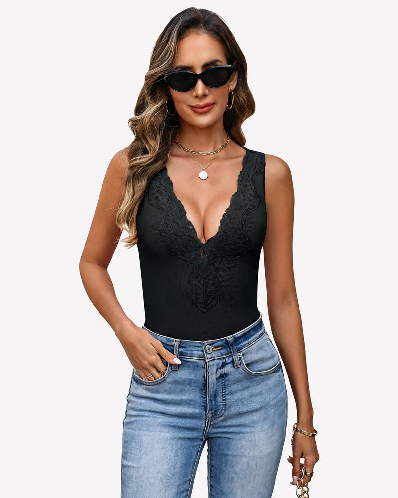 Deep V Neck Tank Top Ribbed Knit Cami Going Out Sexy Top