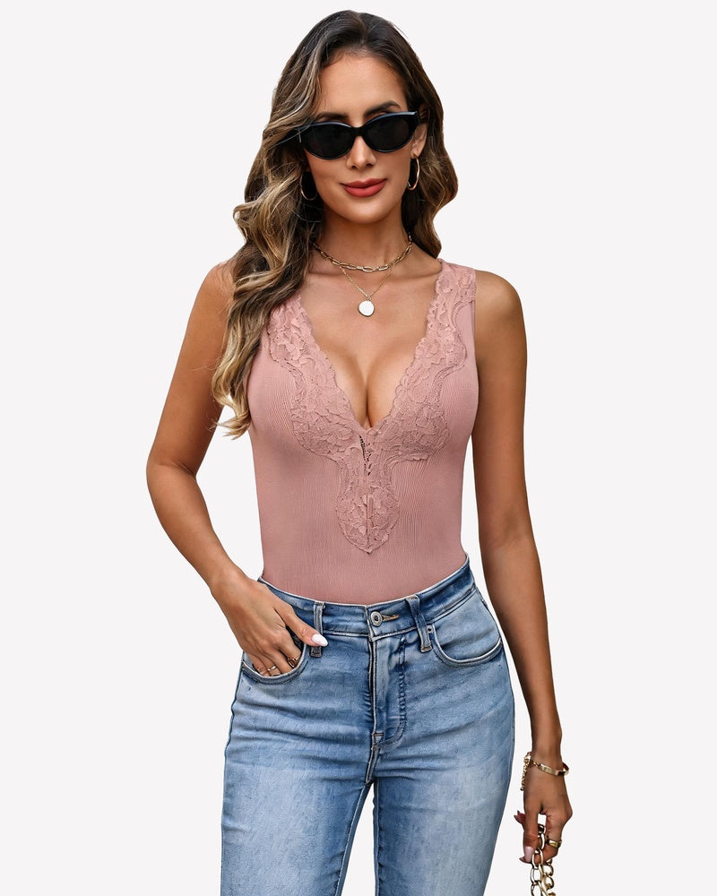 Deep V Neck Tank Top Ribbed Knit Cami Going Out Sexy Top