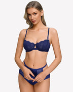 Floral Lace Bra Sheer Mesh Unlined Bra