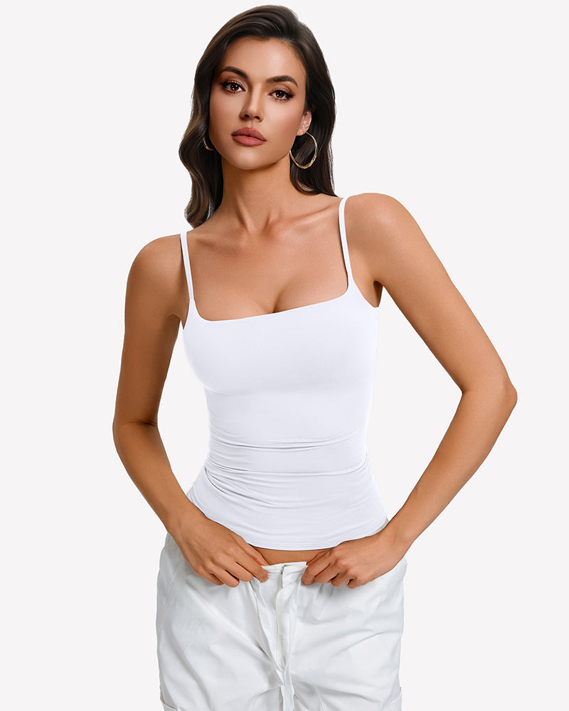 Padded Cami Tank Top with Built-In Bra