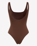 Square Neck Backless Double-Lined Thong Bodysuit