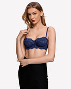 Lace Underwire Bra Sheer Floral Scalloped Unlined Everyday Bras