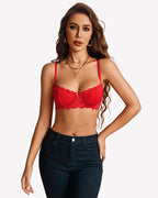 Lace Bra Mesh Underwire Unlined Everyday Lingerie Bras